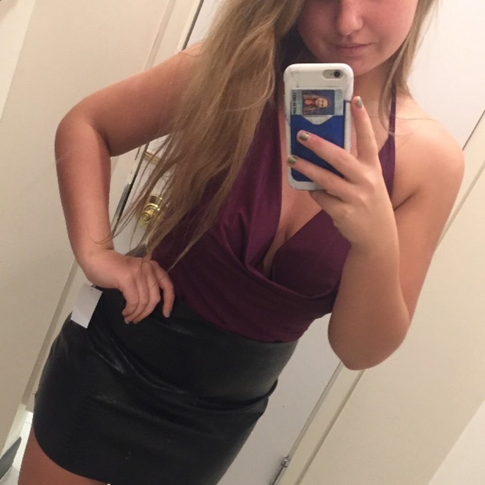 Backlesss halter bodysuit